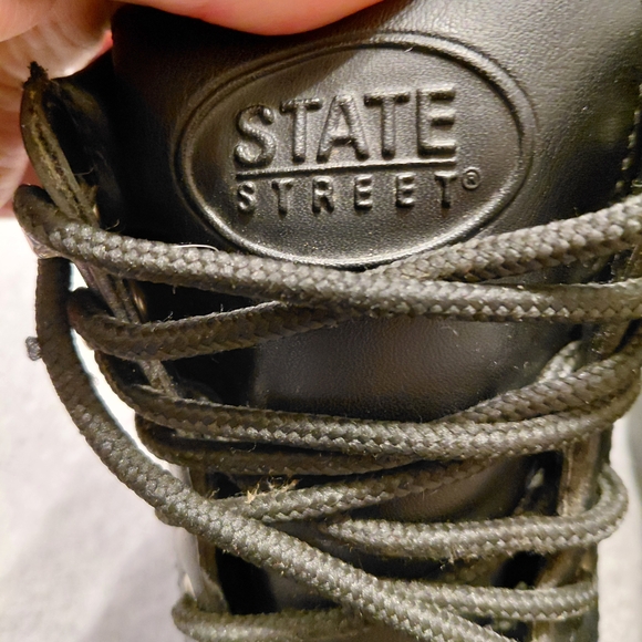 Vintage STATE STREET Black FAUX Leather Men's Work Boots. - Picture 5 of 6